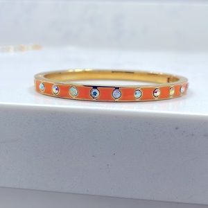 J. Crew orange with shiny crystal beads